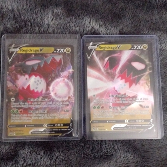 POKEMON-Regidrago V #135 HOLO and Regidrago V #SWSH281 HOLO cards. perfect Condi - Picture 1 of 7